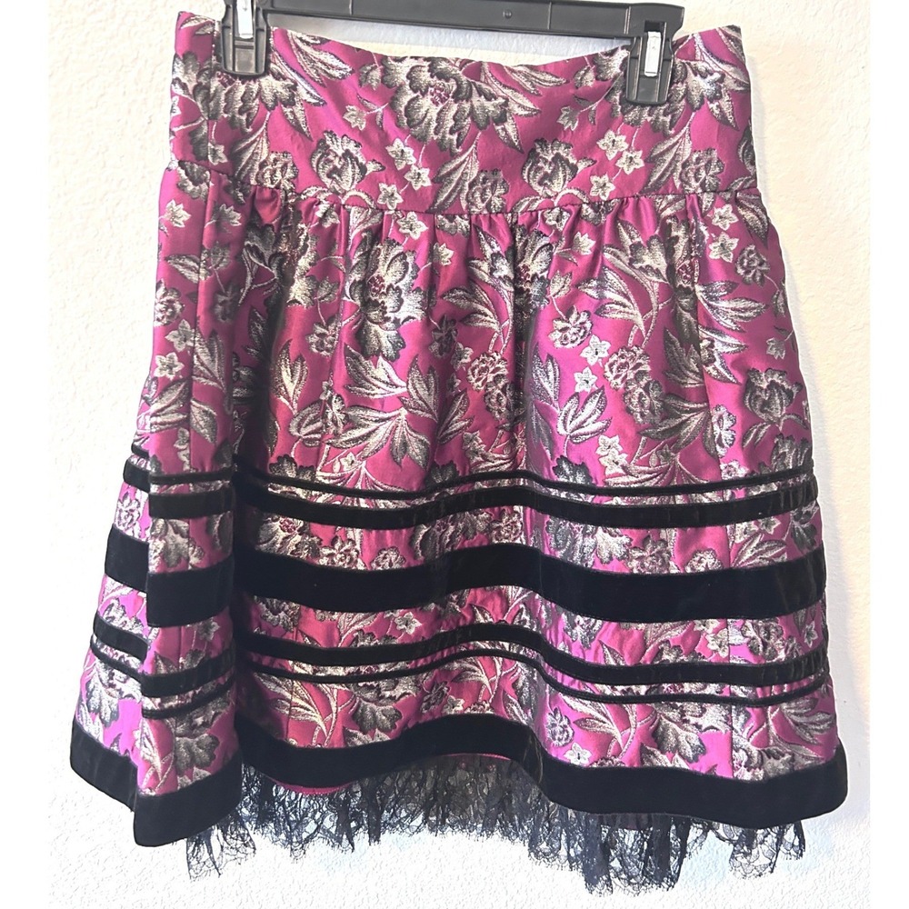 Nanette Lepore Whimsgoth Floral Skirt – Romantic Victorian Gothic Aesthetic SZ 4
